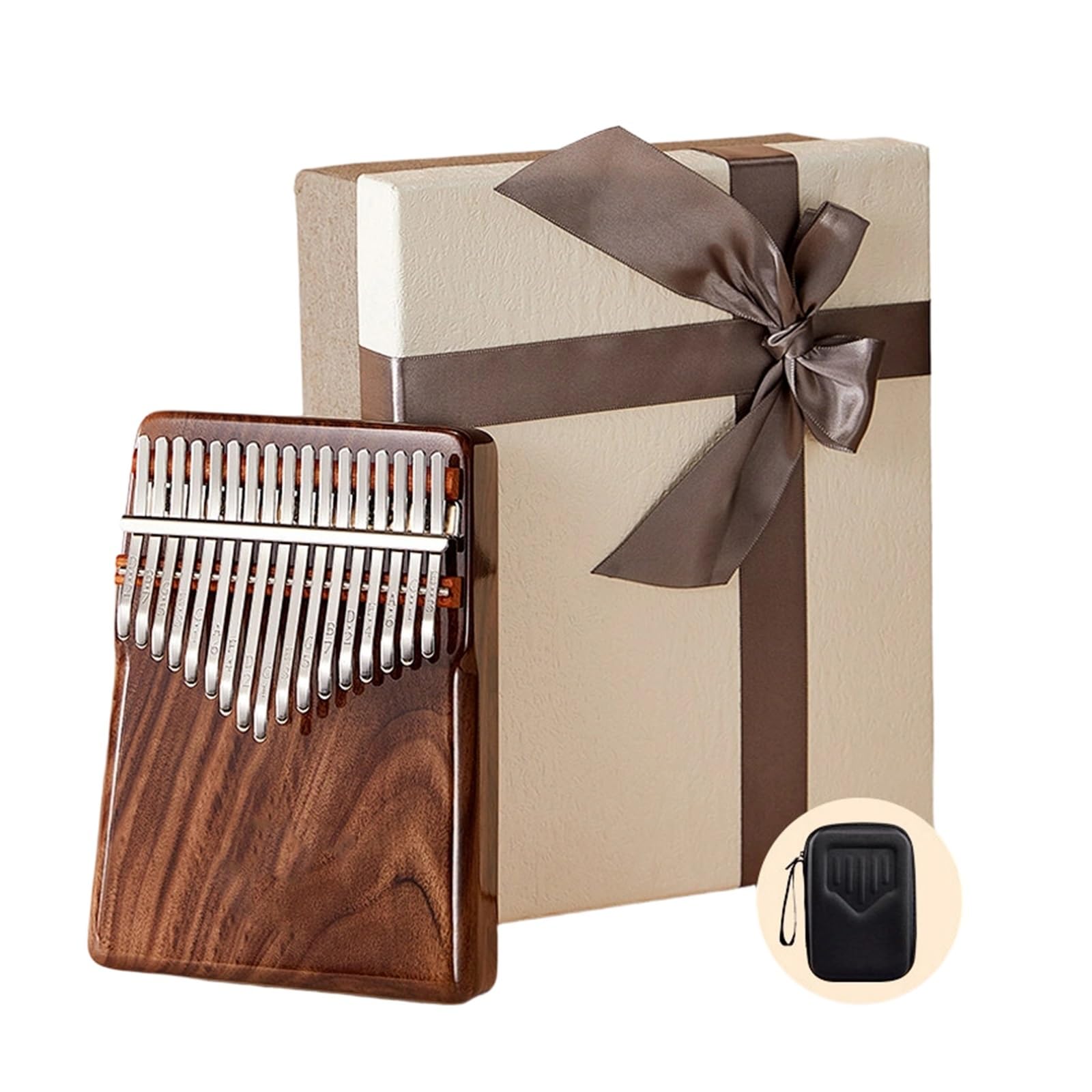 Kalimba Thumb Piano Mini portátil 17 21 caja de regalo con banda de sonido(7)