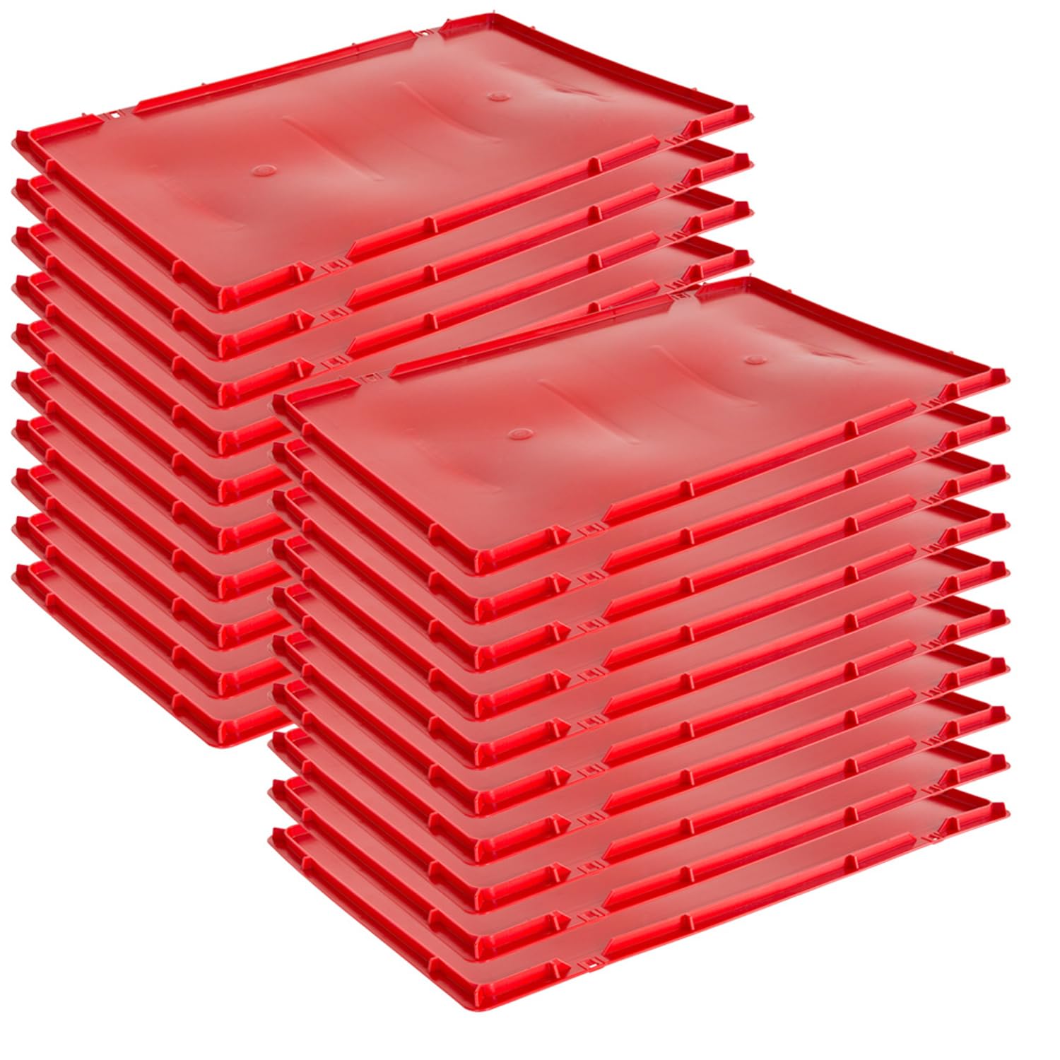 Kingpower pokrywka Eurobox 1-30 x pokrywka, skrzynka na mięso, 40 x 60 cm, pokrywka, skrzynka na mięso, pokrywka, skrzynka do układania w stos, 40 x 60 cm, czerwona, do wyboru