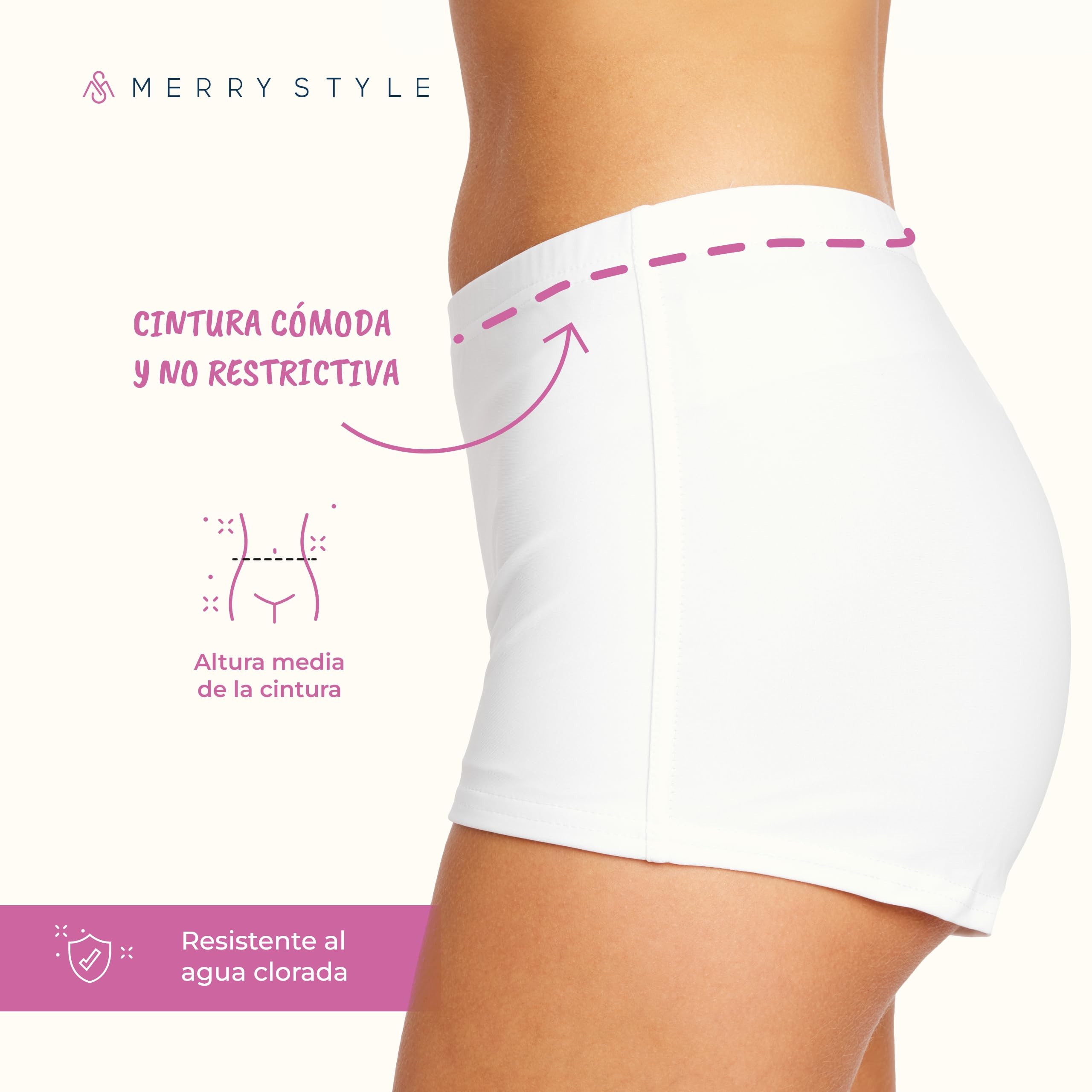 Merry Style Shorts Bañadores Deportivos para Mujer Trajes de Baño Shorts de Natación Bikini para Playa Piscina Deporte Bragas Modelo L23L1 — view 5