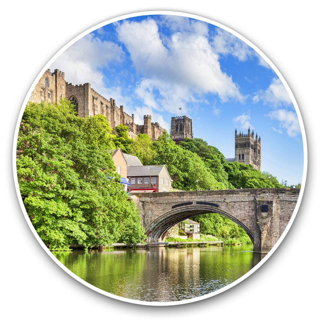 Destination Vinyl Ltd Durham Castle & Cathedral England 21481 Vinyl Stickers (Set Of 2) 7.5Cm - Durham Castle & Cathedral England #21481