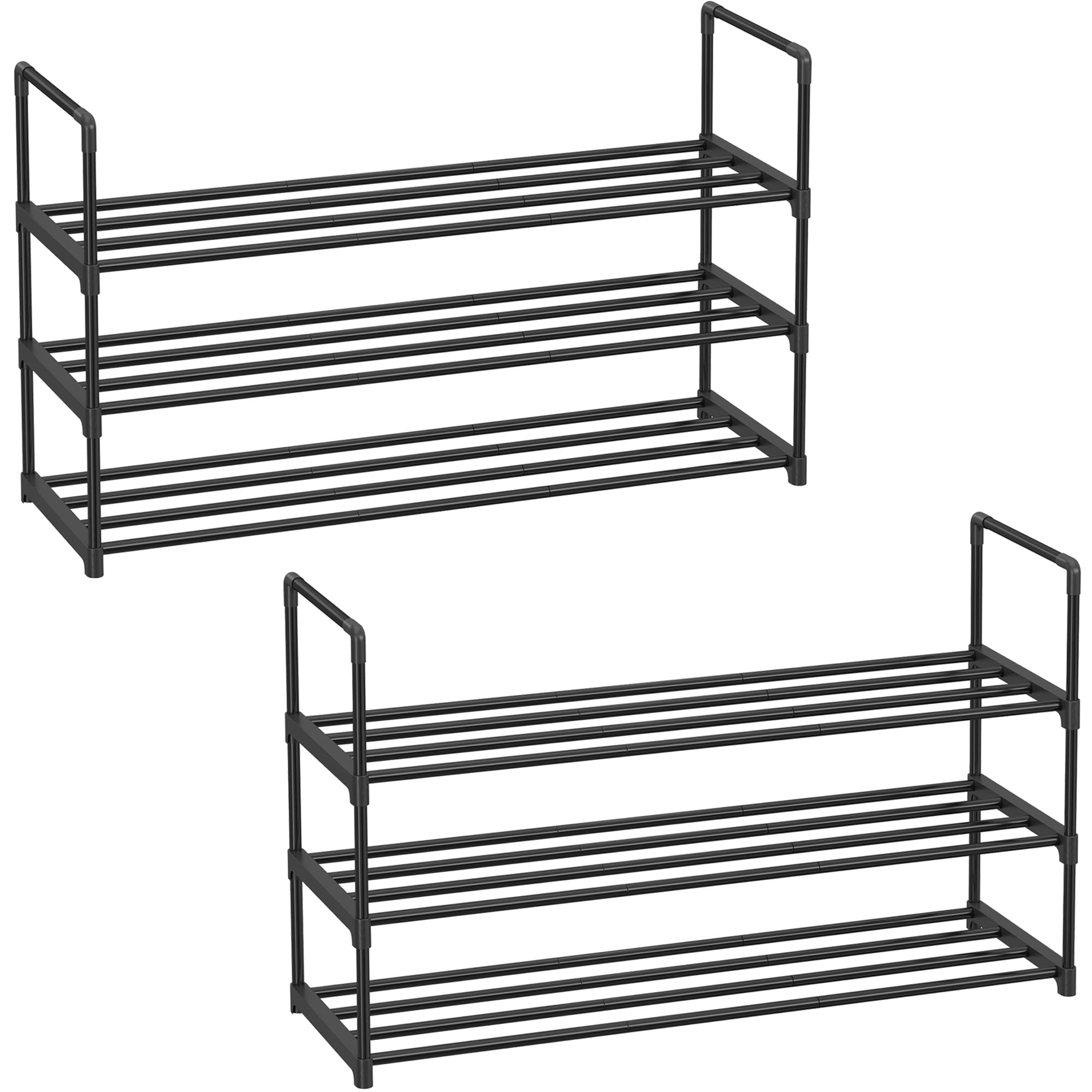 3-Tier Shoe Storage Organizer, Black / 3 Tier (92W x 55H cm)