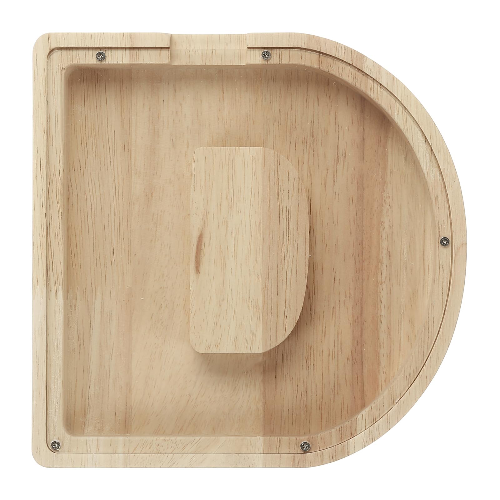 PATIKIL Wooden Letter Piggy Bank, Letter D Clear Acrylic Money Saving Box Personalized Money Jar Birthday Christmas Weeding Party Decoration for Cash Coins Colored Beads