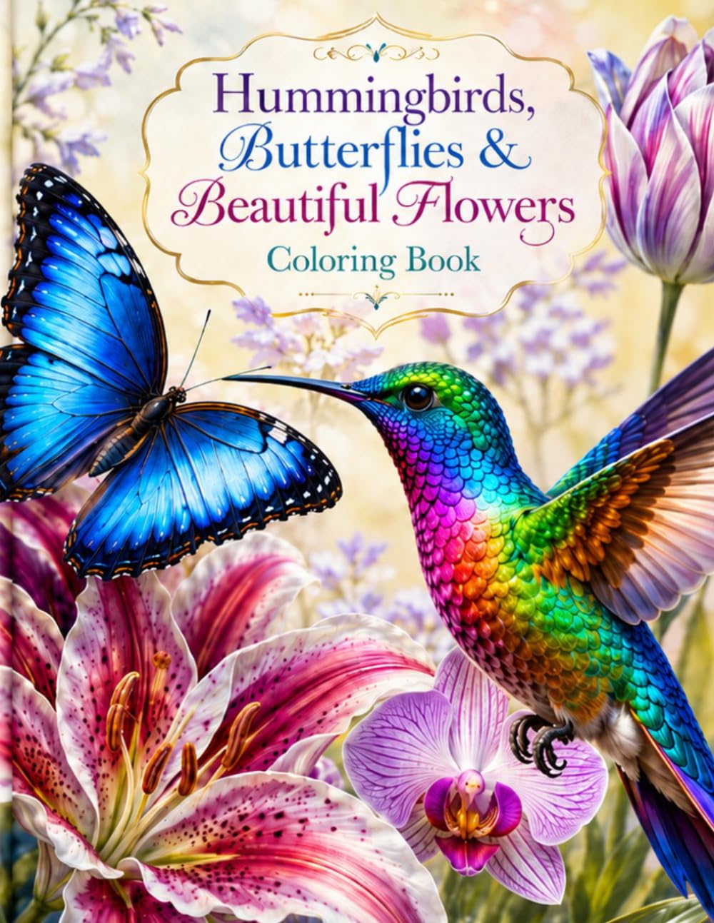 Hummingbirds, Butterflies, and Beautiful Flowers: Coloring Book (Beautiful Things)