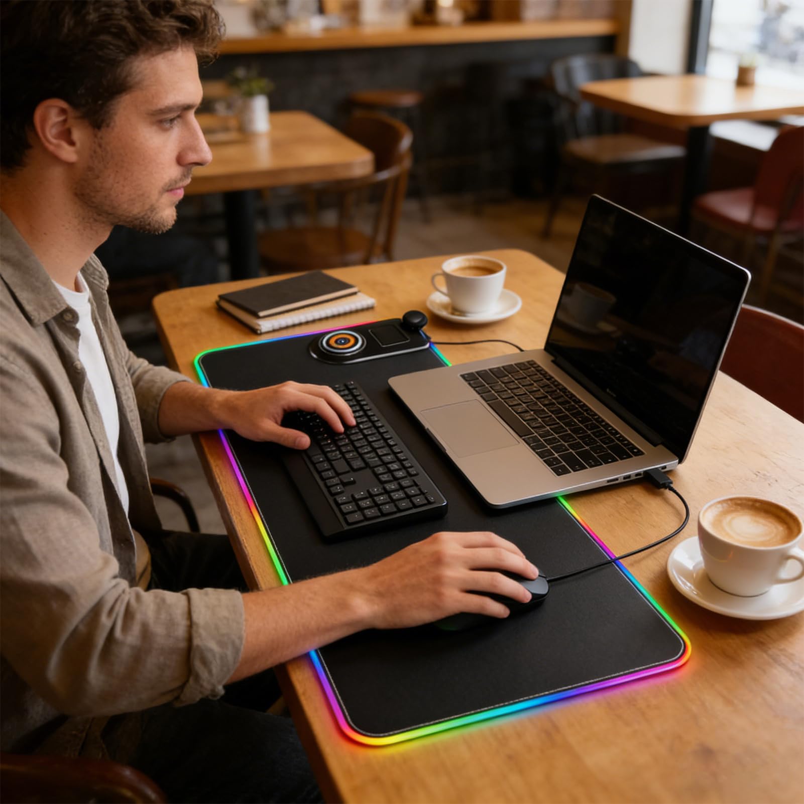 Tappetino da Scrivania con Ricarica Wireless 15W Wireless Tappetino