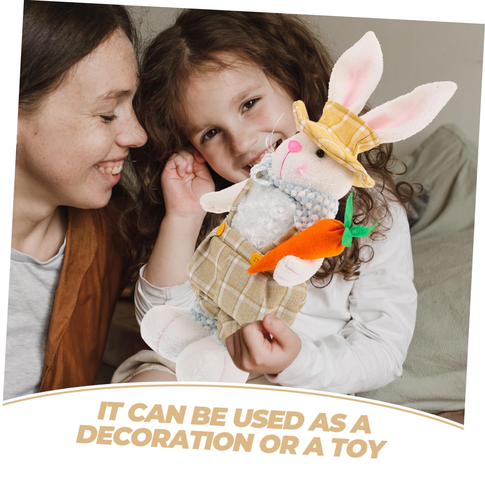 Amosfun Coniglio Pasquale Decorativo Peluche Statua Di Coniglio Carino Per Decorazioni Pasquali e Feste Primaverili Per Adulti Ornamentazione Da Tavolo Per Atmosfera Festiva