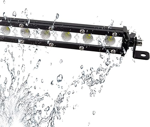 Miniatura 6 de SKYWORLD Barra de luz LED de una sola fila de 32 pulgadas, 150 W, perfil bajo, ultra delgada, mini haz combinado de inundación de puntos, luces de