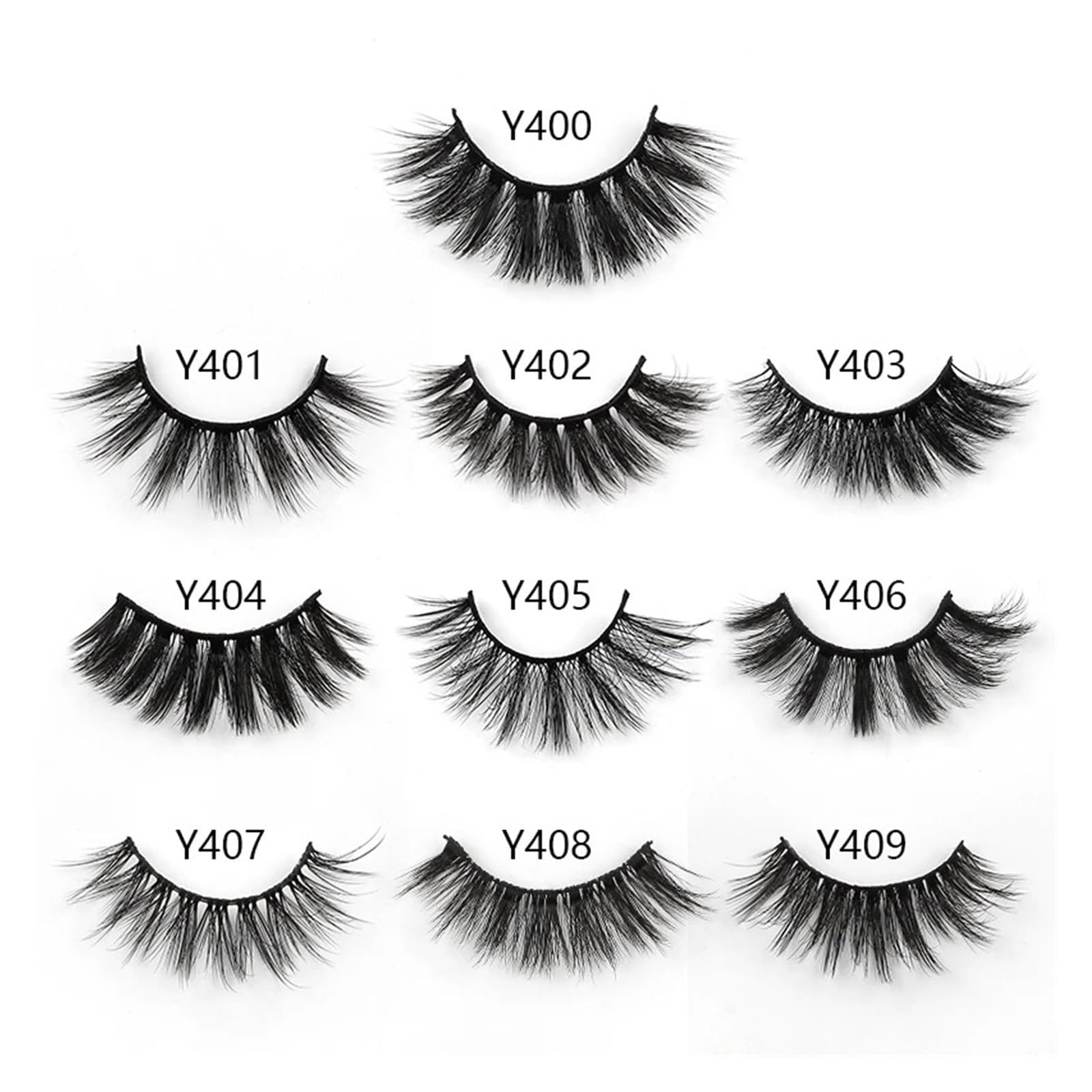 UAMOU Künstliche Nerz-Augenwimpern, MIX, 28 Stile, natürliche, weiche, künstliche Wimpern, flauschiges Volumen, handgefertigtes Kunst-Cils-Make-up in großen Mengen Cheerfully (Color : Y408, Size : 5