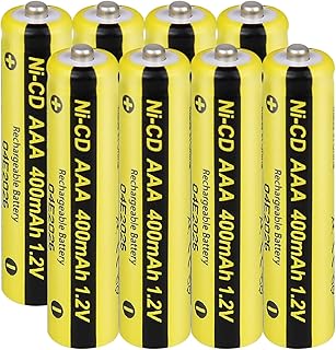 8PCS Rechargeable AAA NiCD Battery Triple A Batteries 1.2V 400mAh for Garden Lights Outdoor Solar Lights