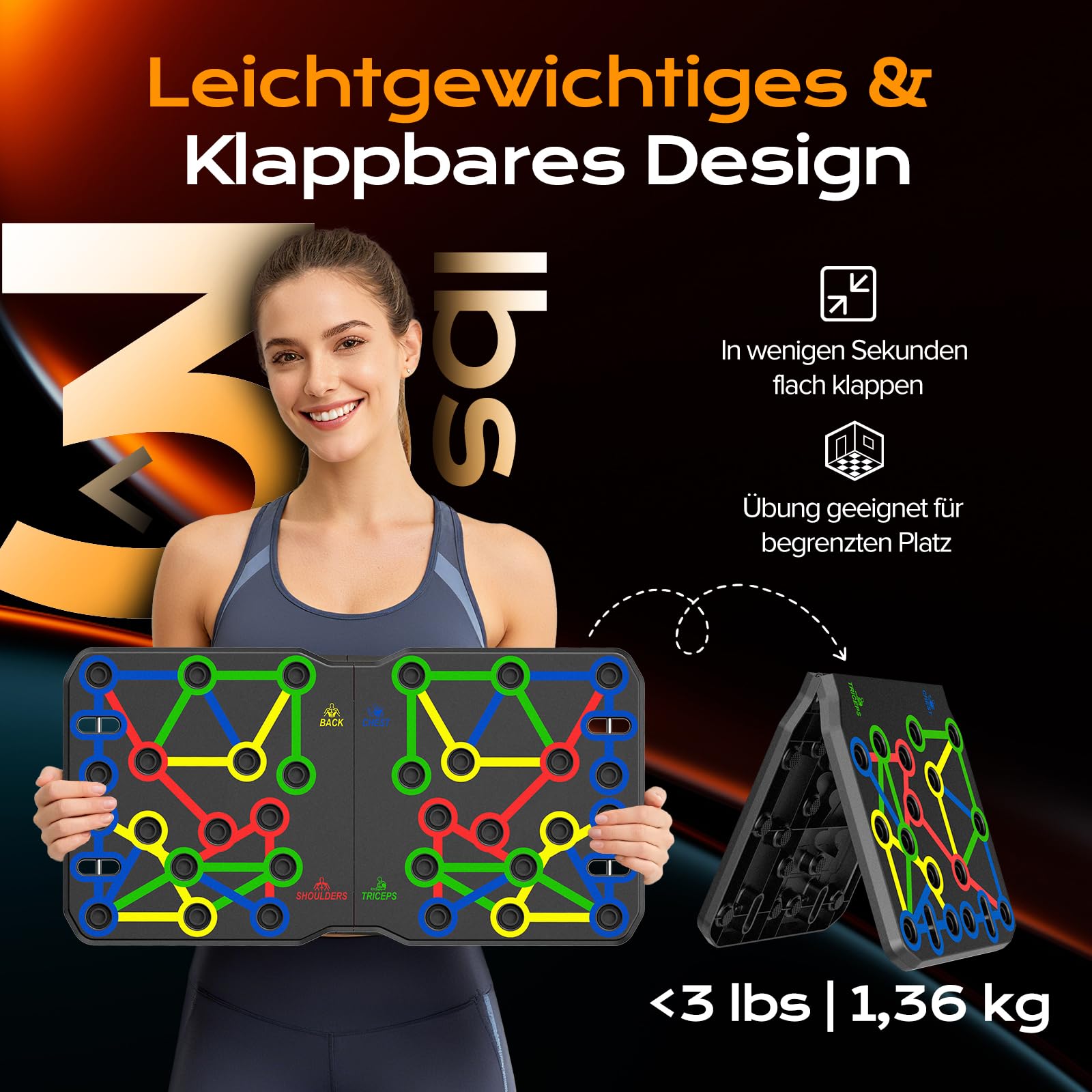 AERLANG Liegestützgriffe Fitnessgeräte für zuhause Tragbares Multi-in-One Push-up-Board-Set Effizientes Muskeltraining für Männer und Frauen