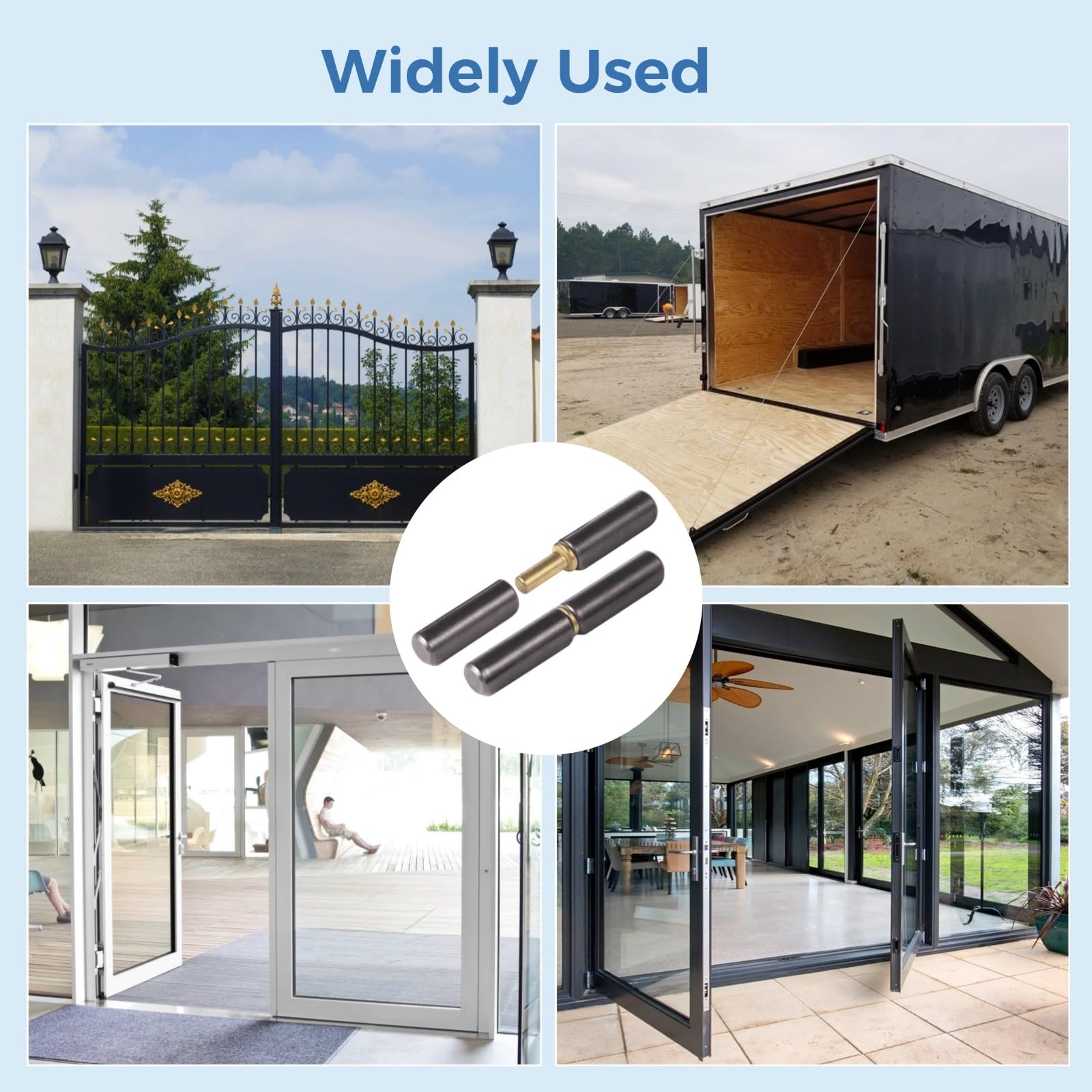 20 bisagras de puerta soldadas, bisagras de barril soldables de 3-1/8 x 1/2 pulgadas, bisagras de puerta de metal resistente, bisagra de puerta desmontable para puertas batientes, ventanas, rampas de