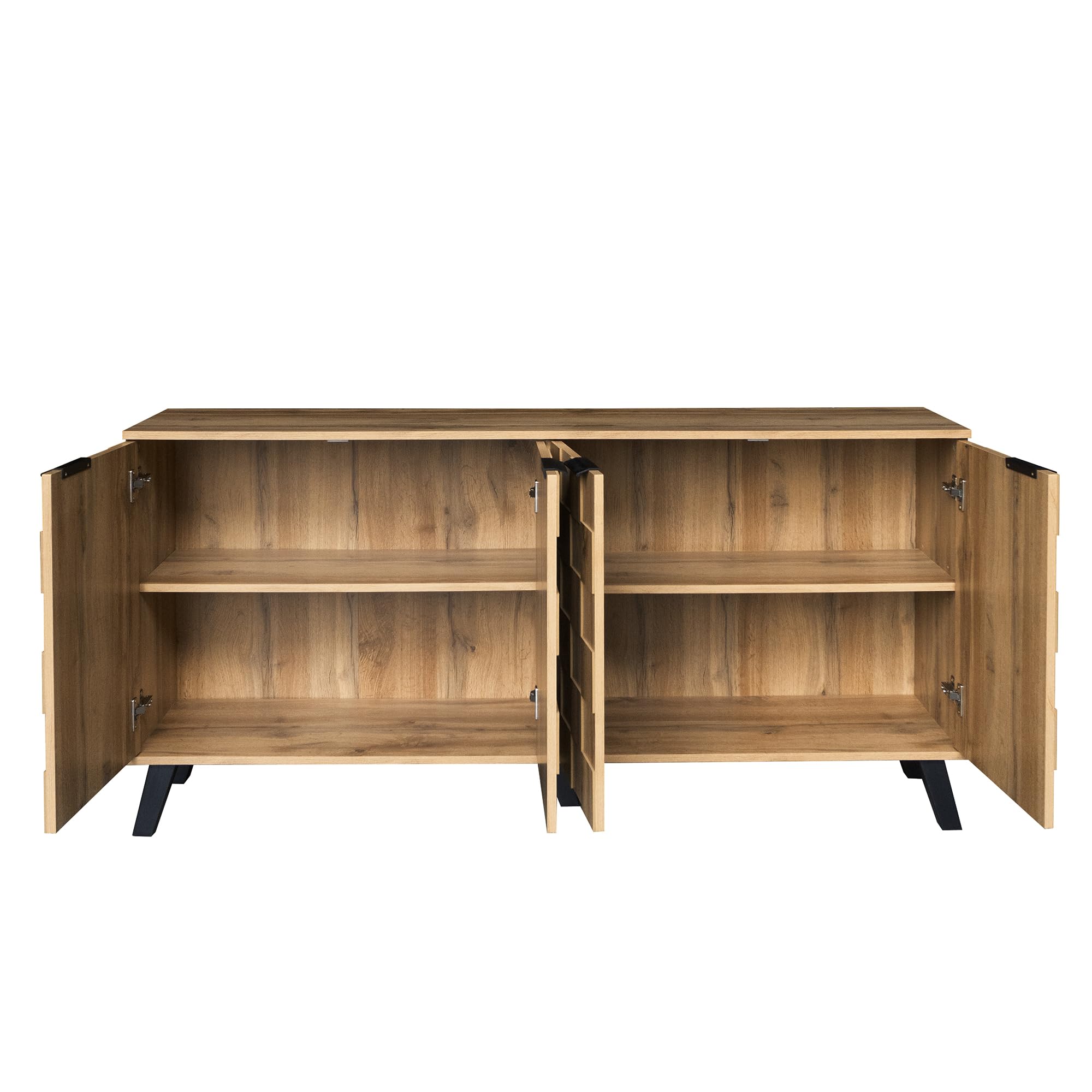Credenza moderna con 4 ante, 160,5 x 35,5 x 78 cm