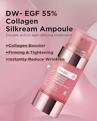 Miniatura 2 de EASYDEW DW-EGF - Ampolla de seda de colágeno al 55%, suero facial coreano para firmeza y elasticidad con péptidos EGF, aminoácidos, cuidado de la