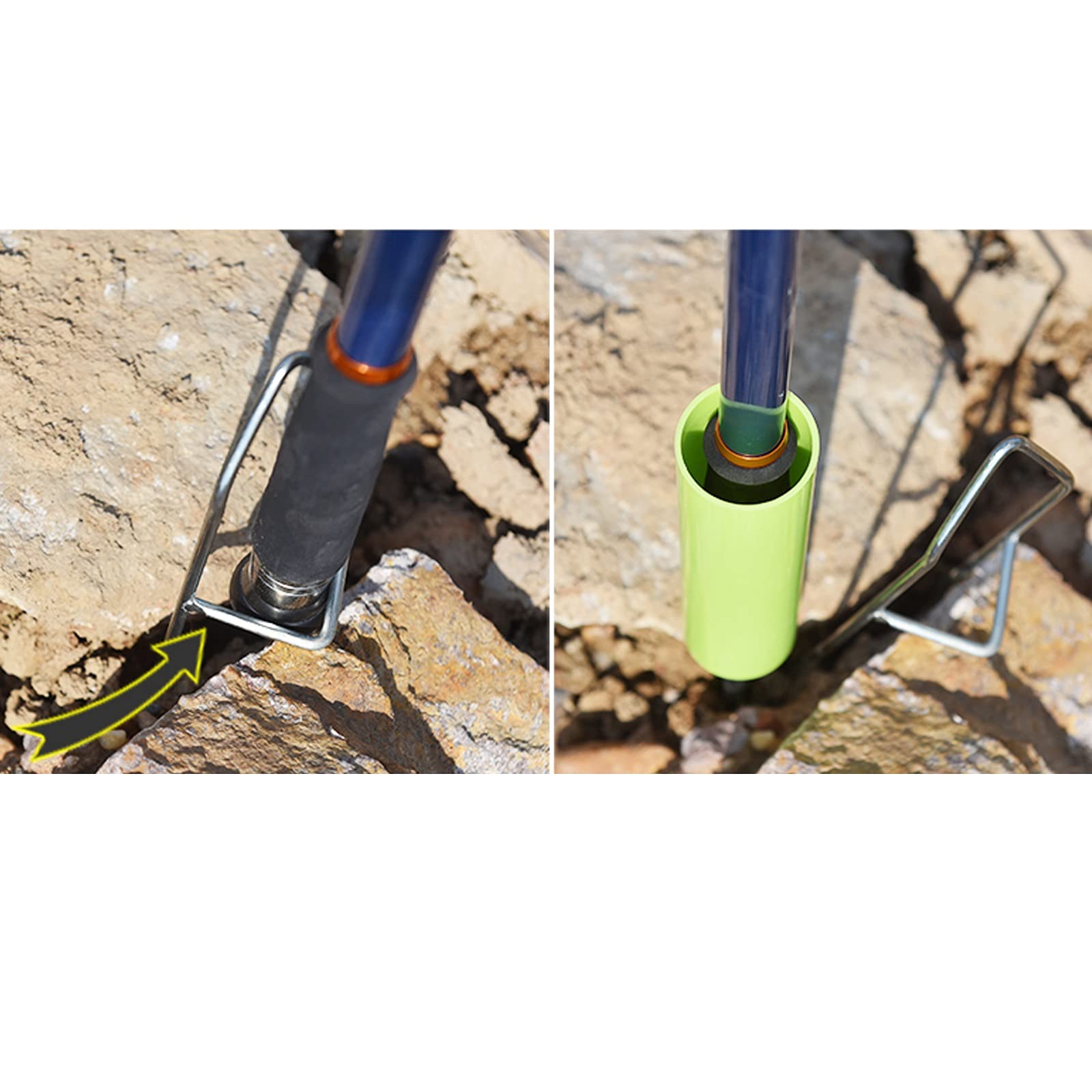 Support Canne a Peche 2 Porte-Canne à pêche, Porte-Tige pour la pêche bancaire, Porte-Pois de Poisson pour la Plage, Support de Support au Sol, PVC renforcé Support de Canne à Pêche