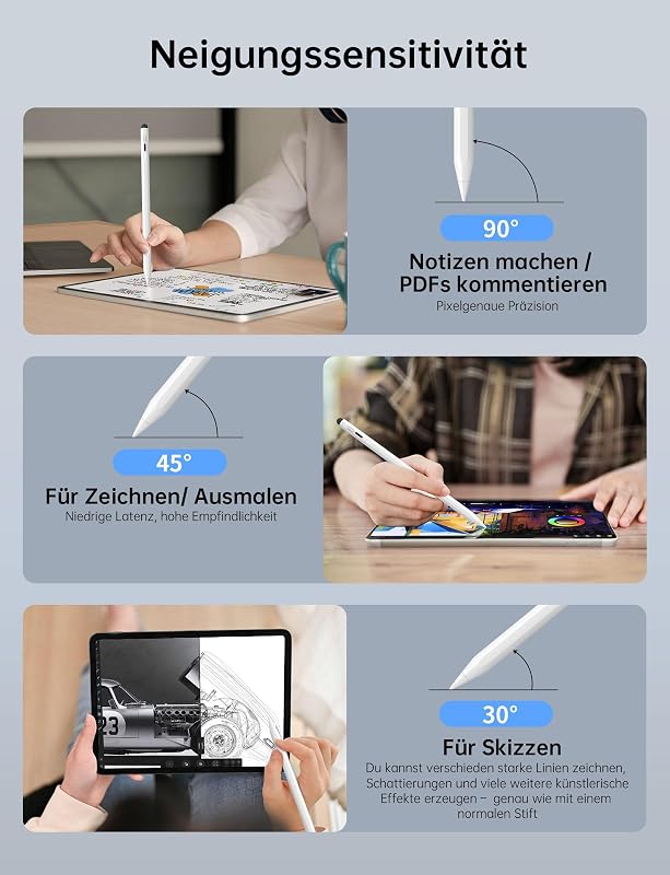 MEKO Apple Pencil Kompatibilis Érintőceruza Gumi Heggyel - Gyorstöltés és Dőlésérzékelés iPad Pro/Air/Mini Modellekhez 2018-2025