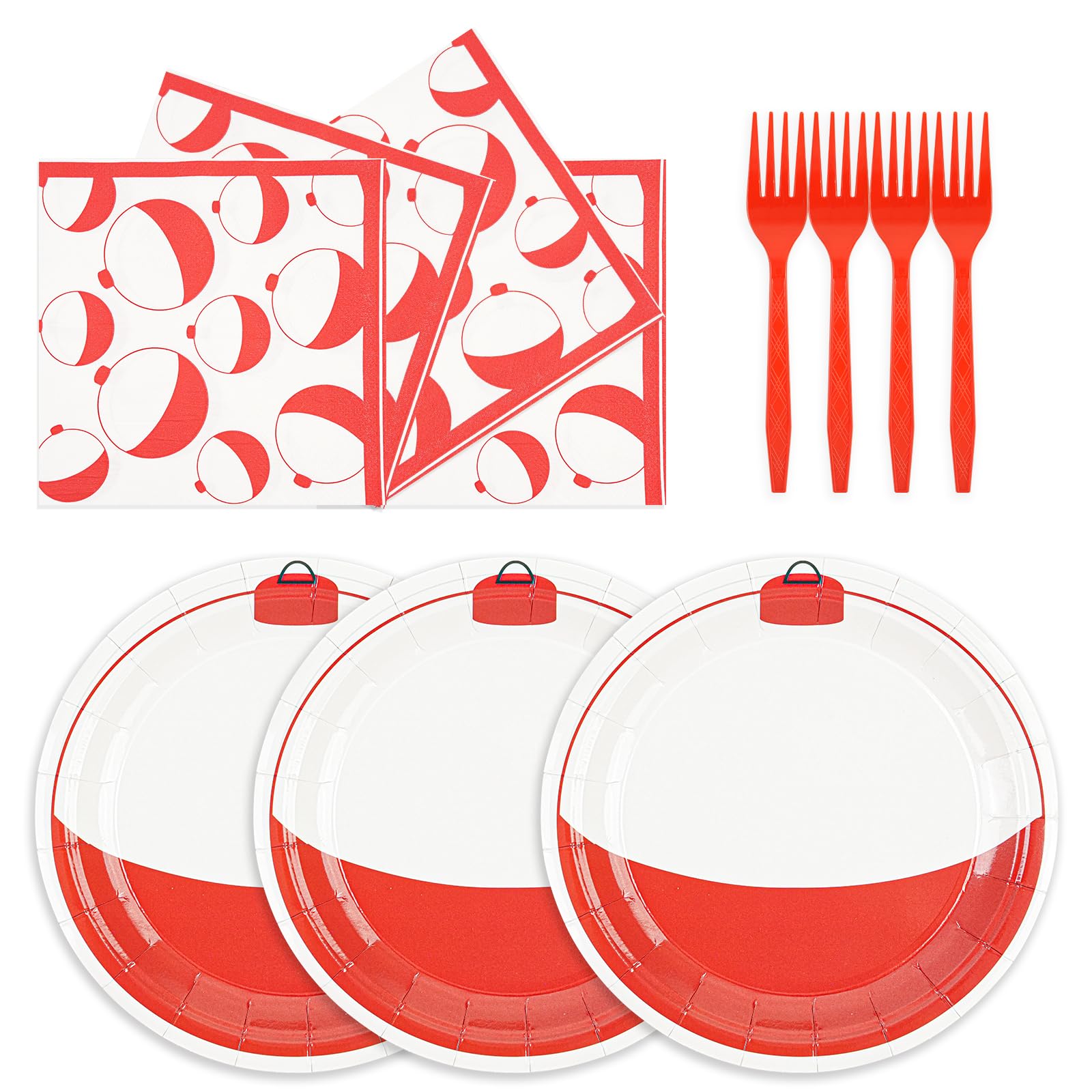 75PCS Gone Fishing Plates and napkins Party Decorations, 7Inch Fishing Paper Plates Disposable Tableware Set for Fish Themed Birthday Baby Shower