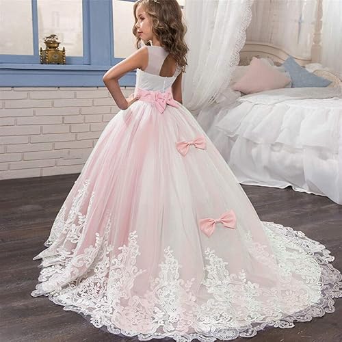 Miniatura 2 de NNJXD - Vestido largo lila de tul para niñas, de princesa, para desfiles, fiestas y graduaciones