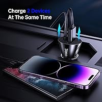 Vista 7 de [Certificado Apple MFi] Syncwire Cargador de coche iPhone 4.8A/24W Cargador rápido de teléfono para coche, encendedor de cigarrillos, adaptador USB