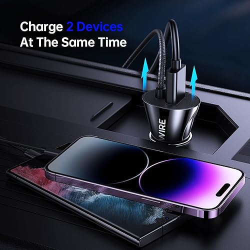 Miniatura 7 de Certificado Apple MFi Syncwire - Cargador de coche para iPhone 4.8A24 W, cargador rápido de teléfono para automóvil, encendedor de cigarrillos,