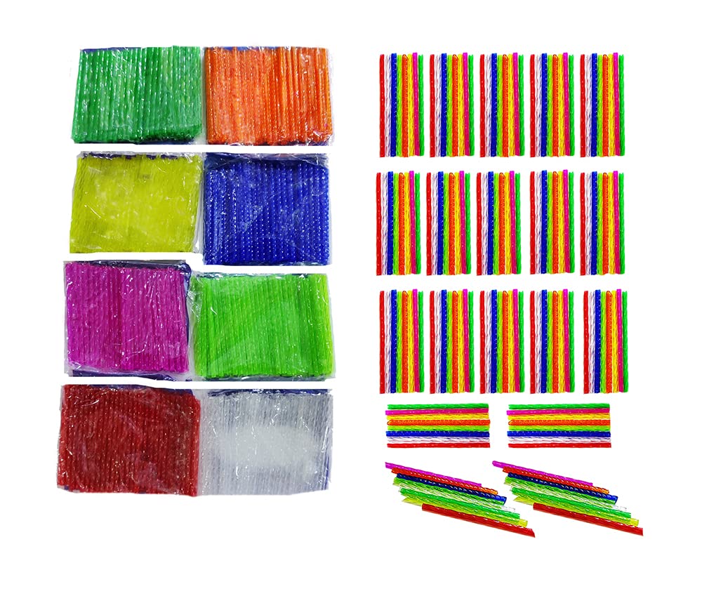 Multicoloured Wind Chime Glass Tubes Wind Chime Making Accessories kit for Crafts and School Making Projects (8 pkts Approx 512 Piece