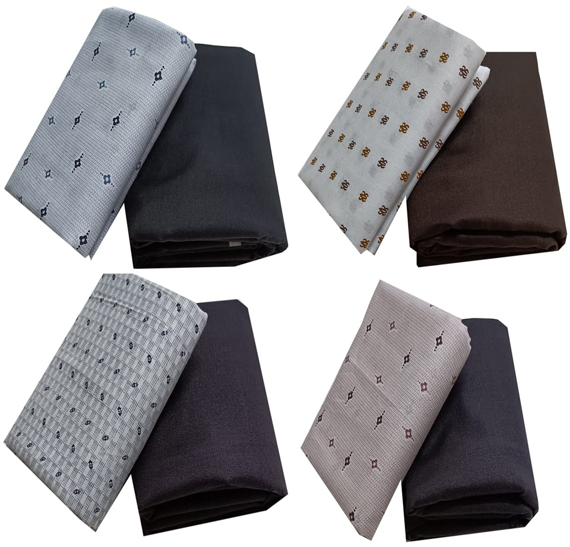 raymond Fabrics Makers Men's Combo of Unstitched Printed Poly Cotton Shirt and Trouser Fabric Set - Gift Pack (Multicolour_Free Size)-Set Of 4-picture-10