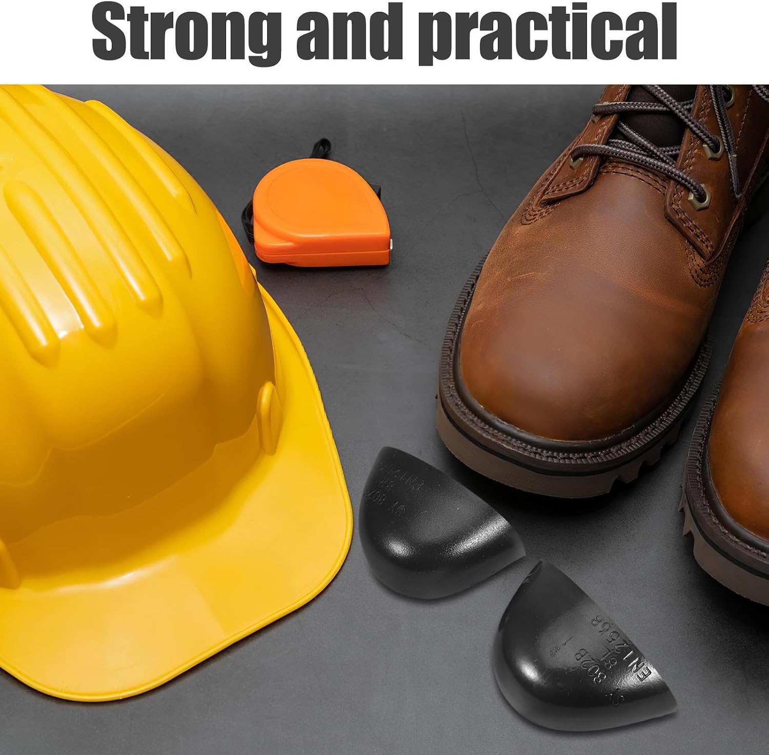 1 Pair Steel Toe Caps Safety Shoe Covers Heavy Duty Manganese Steel with Ergonomic Construction Size 41 for Labor and Work Boot Protection