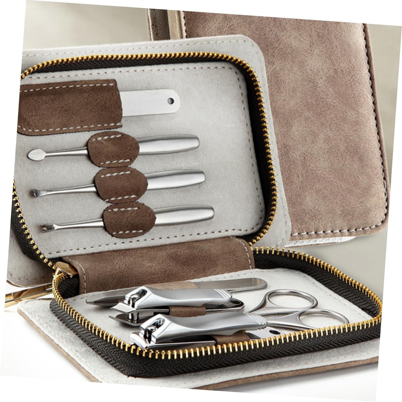 Gatuida Kit De Manucure En Acier Inoxydable 8 Pièces Ensemble Coupe-ongles Professionnel Taille Compacte Pour Adultes Soins Des Mains Pieds Paquet De Rangement