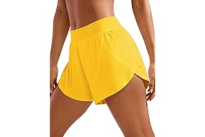 Lightweight Mid Waisted Dolphin Yellow Shorts: Stay Active in Style