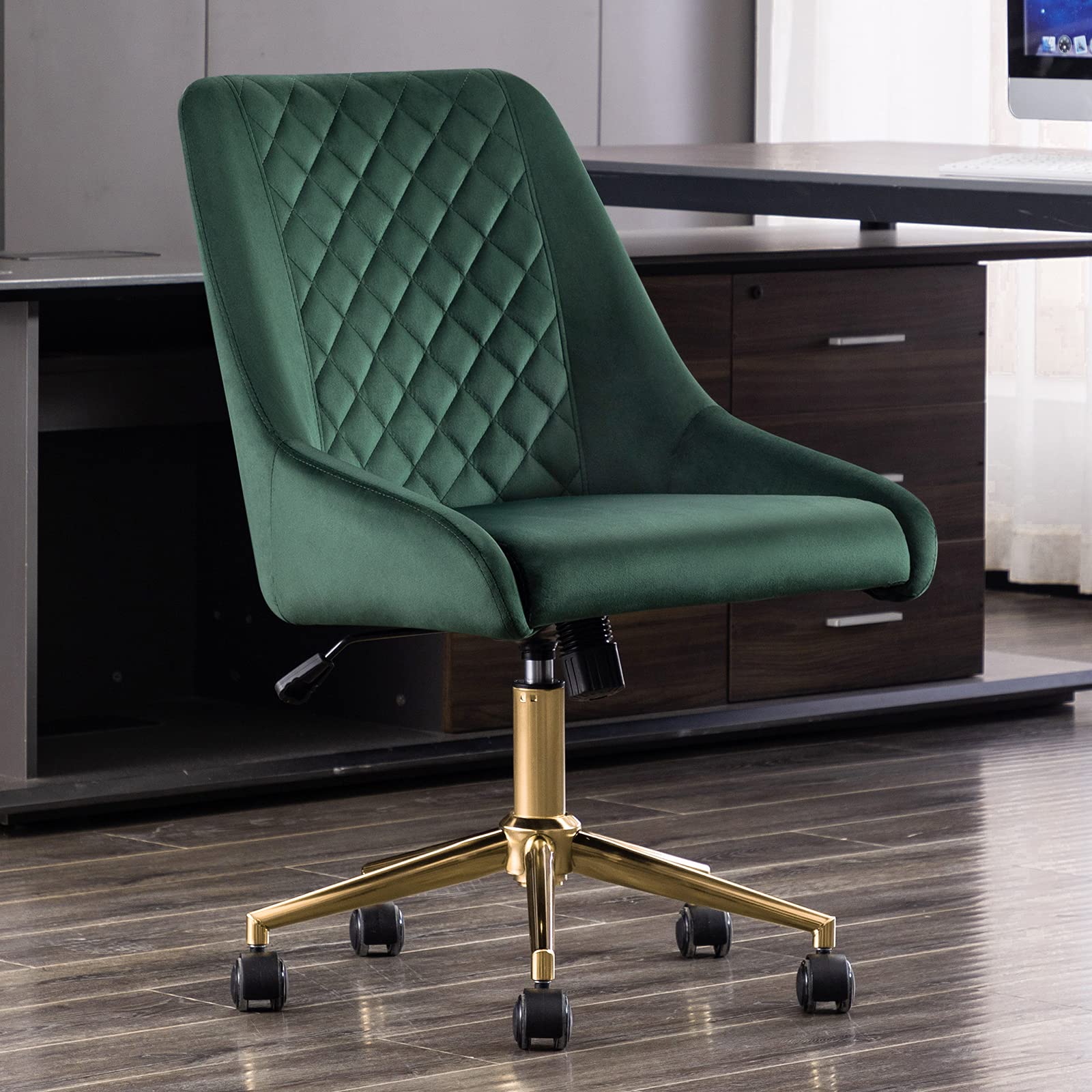 Buy Duhome Velvet Home Office Chair with Wheels, Swivel Accent Chair