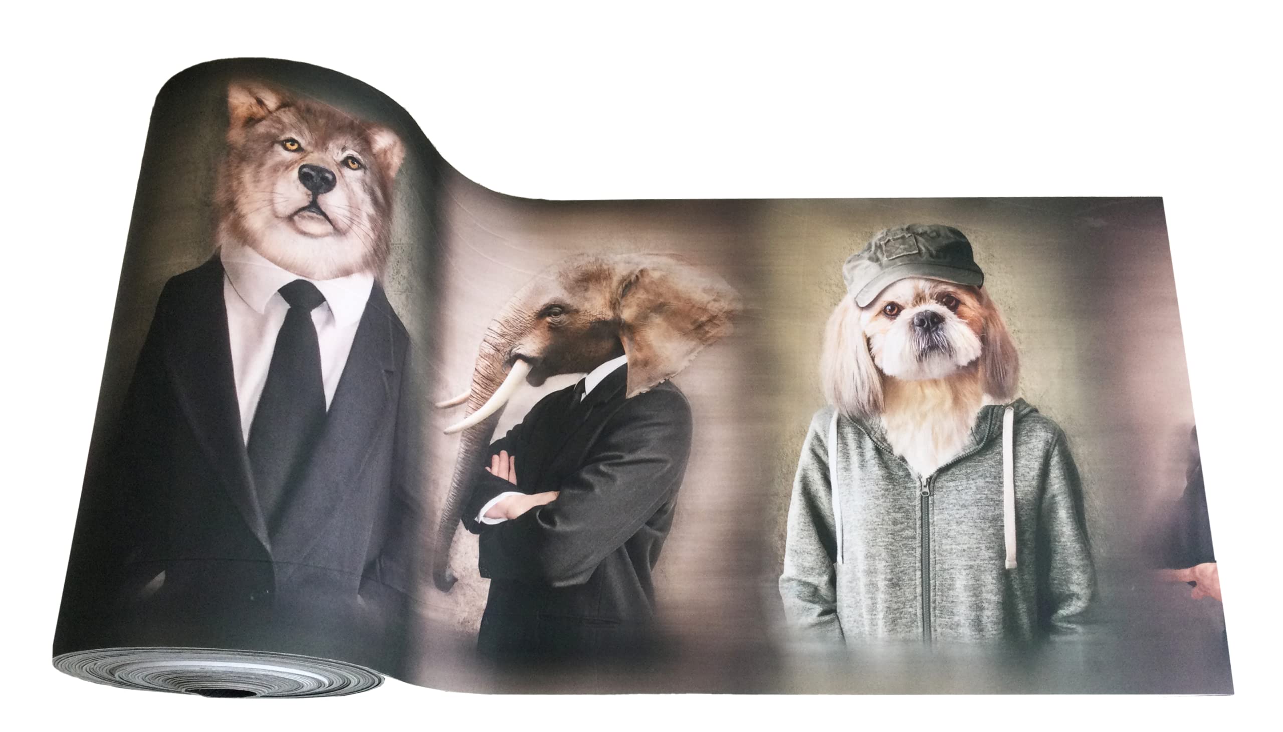 Home Tresor - Tappeto Cucina Antiscivolo Lavabile in Vinile Made in Italy | Passatoia Antimacchia Sottolavello in PVC Interni Esterni | Tappeto Runner Lungo Fantasie Moderne Cm. (50x480, Animal & Man)
