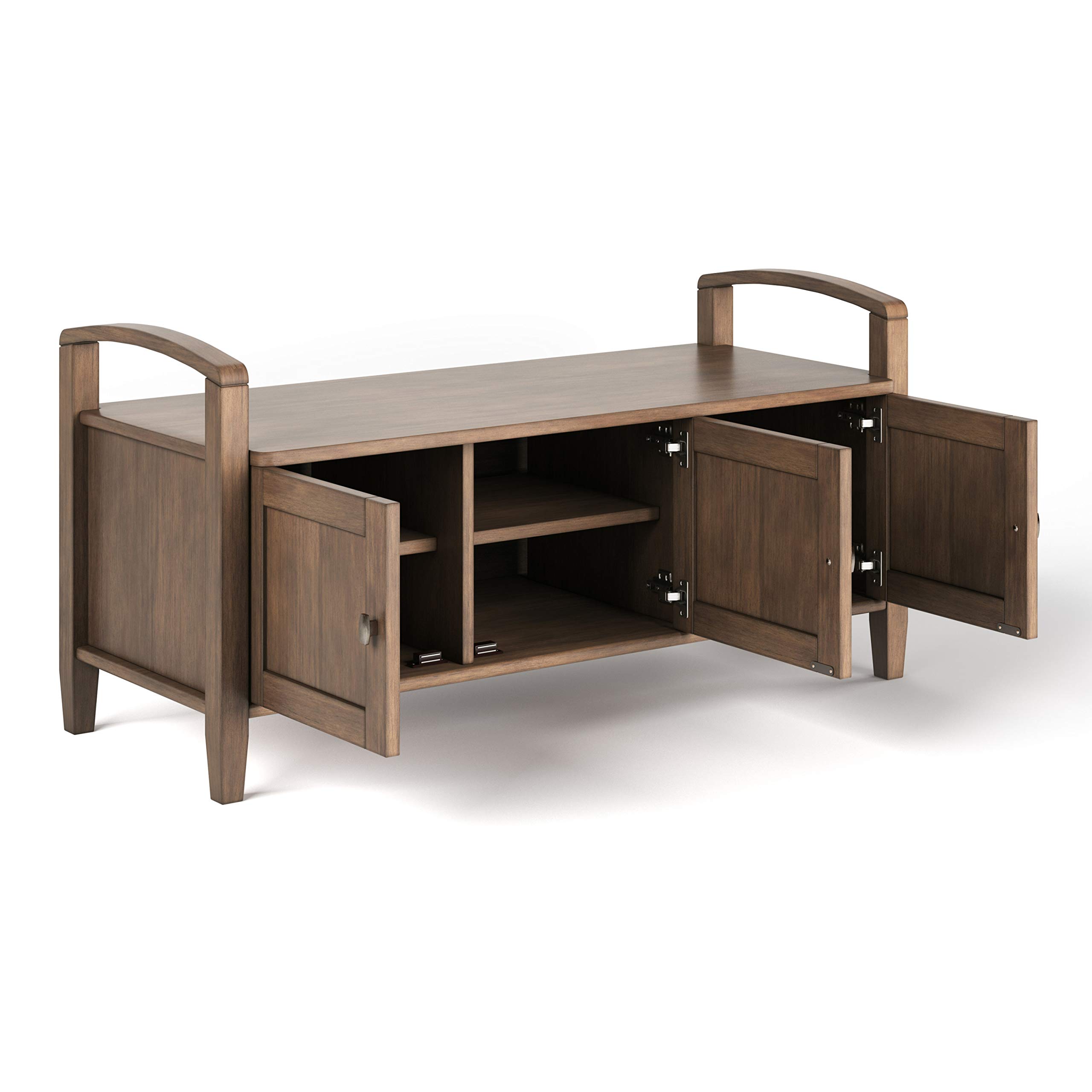 Transition Bench Snapklik.com : SIMPLIHOME Warm Shaker SOLID WOOD 44 Inch Wide ...