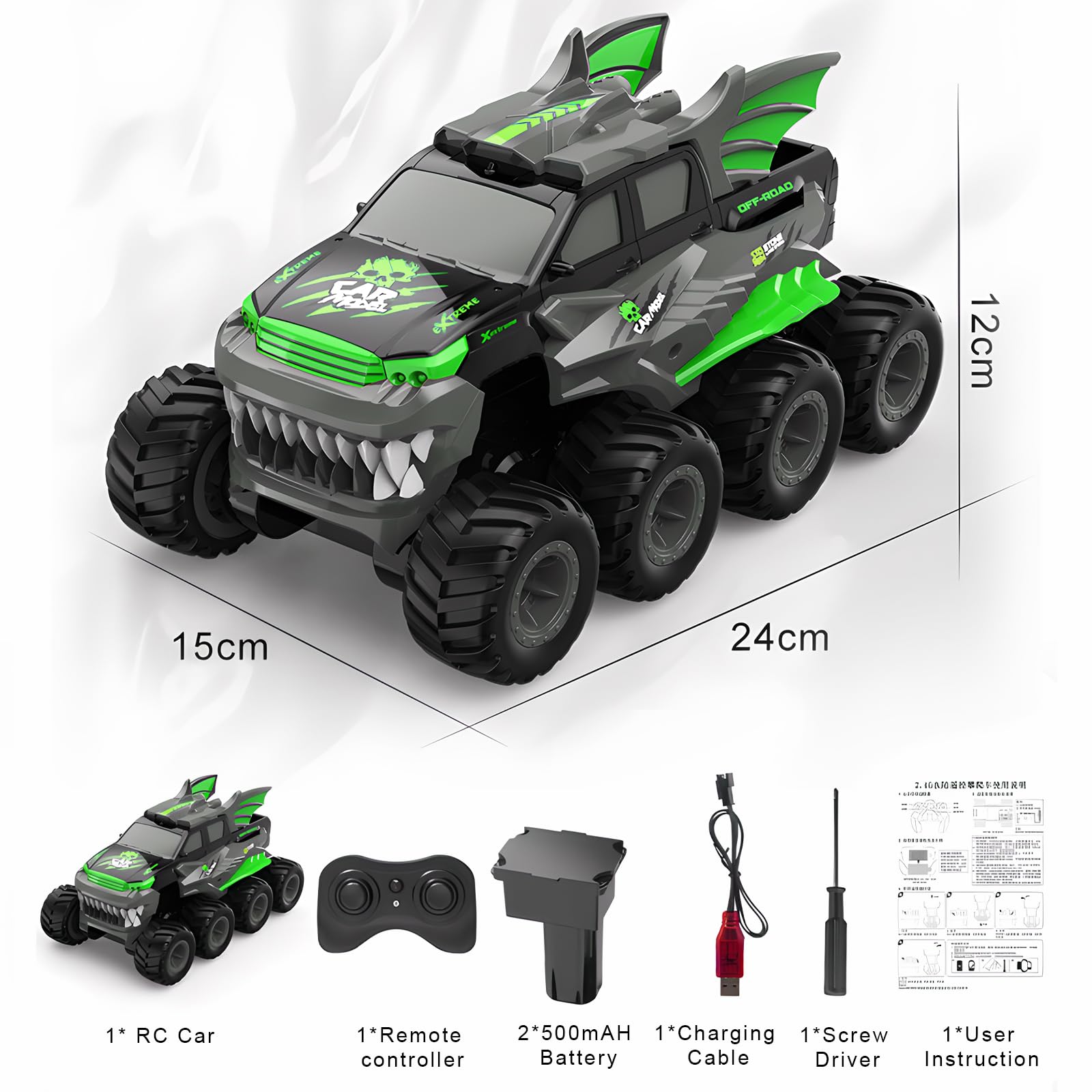 FEIMUOSI Coche Teledirigido Anfibio RC Car: 8WD Carro Telecomandado Coche de Juguete 1:16 Todo Terreno RC Camión Offroad Vehículo para niños de 4-10 años Niños y Adultos Navidad Cumpleaños Regalos