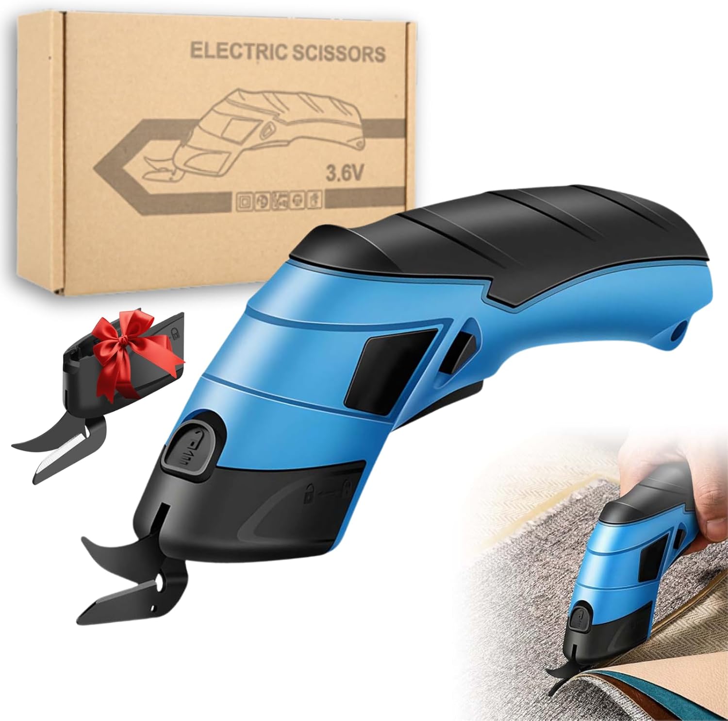 2026 New Cordless Electric Scissors, Rechargeable Cordless Scissors Fabric Cutter for Home, Electric Box Cardboard Cutter, for Cutting Crafts, Box, Sewing, Carpet, Scrapbooking (1 Set)