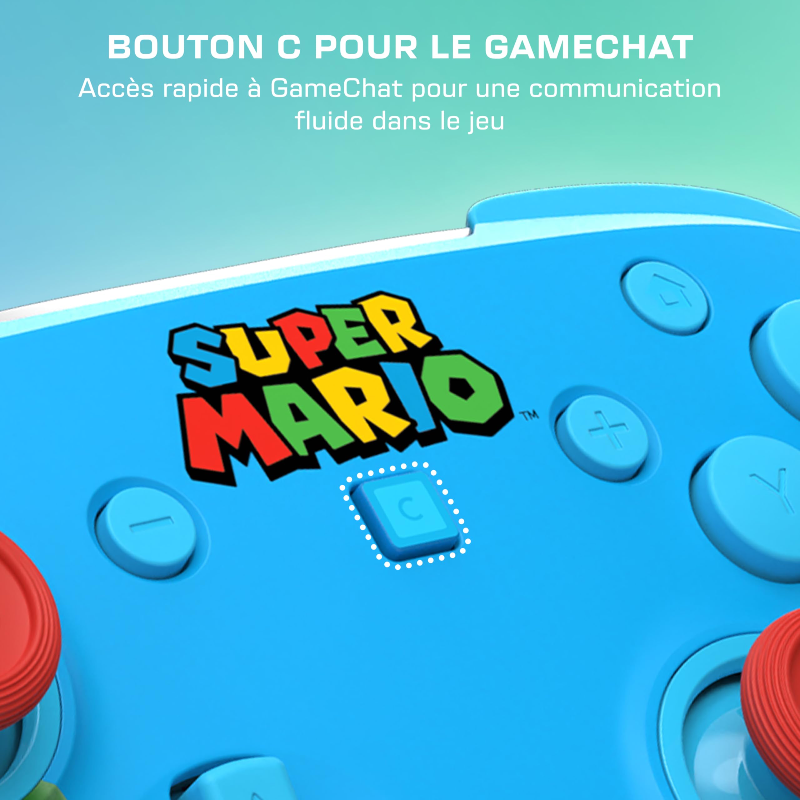 Turtle Beach Rematch Mario & Luigi manette sans fil sous licence officielle pour Nintendo Switch 2 avec batterie rechargeable, RGB e sticks TMR