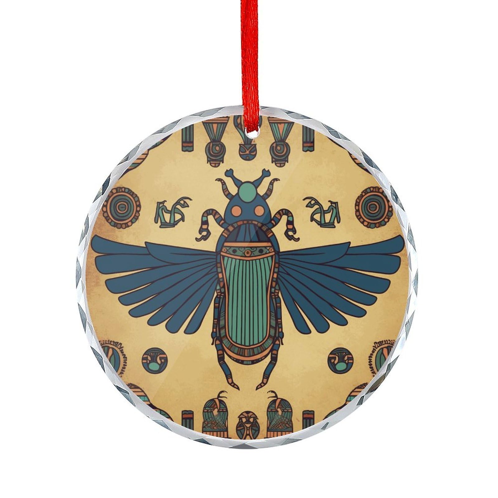 Fodpand Women's Style Egyptian Scarab Round Glass Ornament Keepsake Gift Exchange Ideas Car Decor,Christmas Ornaments For Tree Window Garden Ornaments