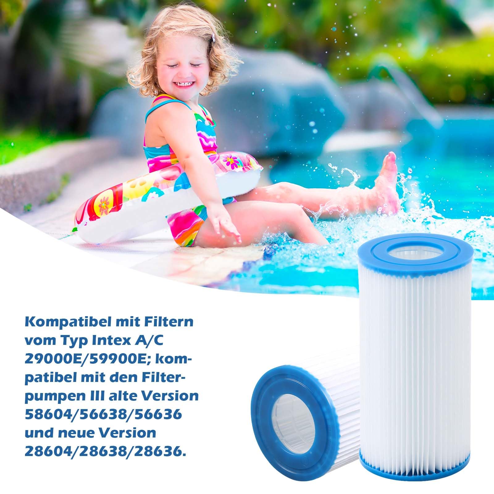 Lot de 8 cartouches filtrantes de rechange pour piscine Best-Way Taille III -580123 - Filtre de rechange pour piscines gonflables, sous-marins chauds et spa