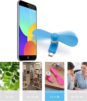 6 Pack USB Type C Mini Mobile Phone Fan for iPhone 17/17 Pro/17 Pro max