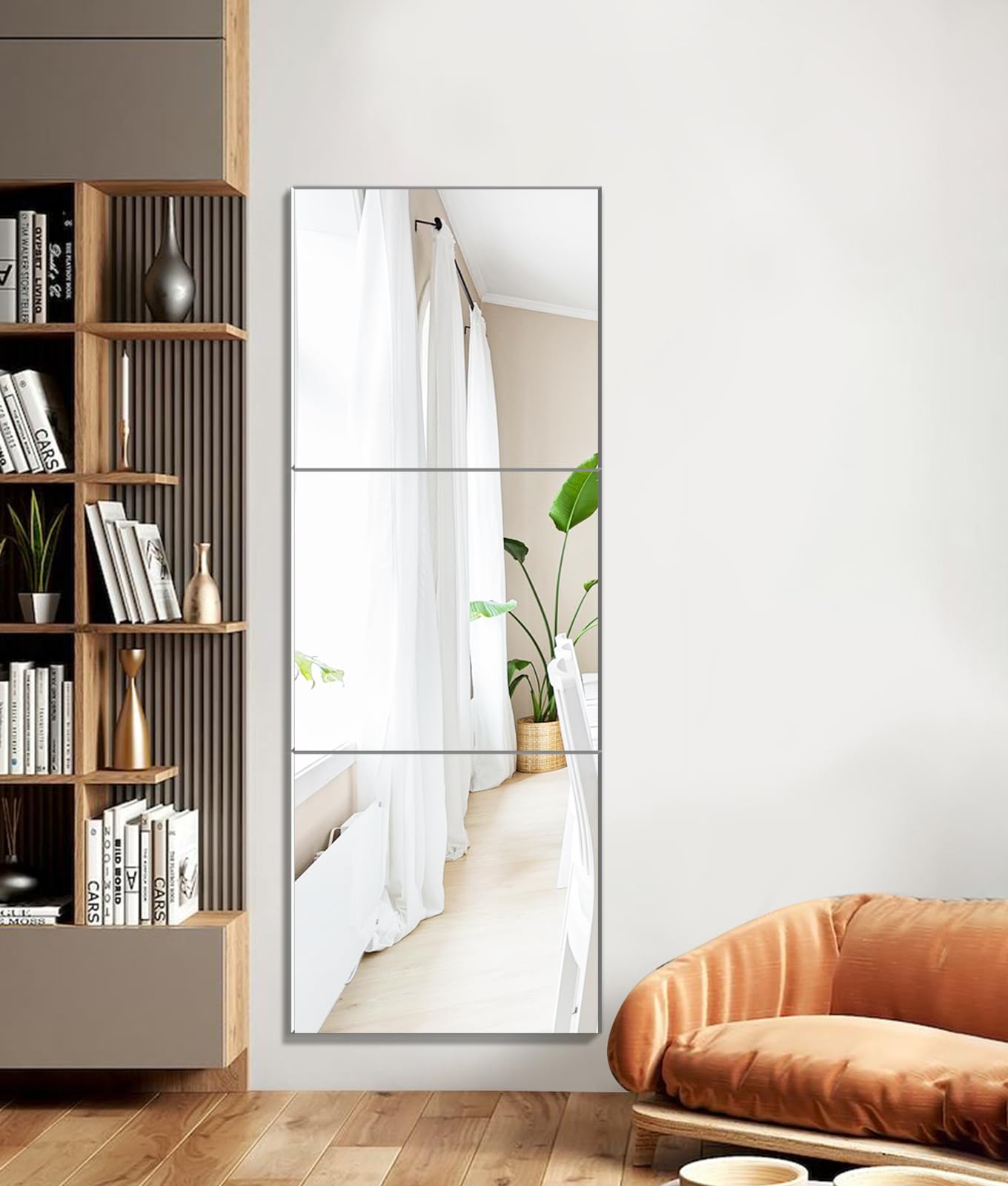 Specchio da Parete Adesivo Specchio Autoadesivo Adesivo Grande Specchio da Parete Rettangolare per Camera da Letto, Bagno, Cabina Armadio, Soggiorno