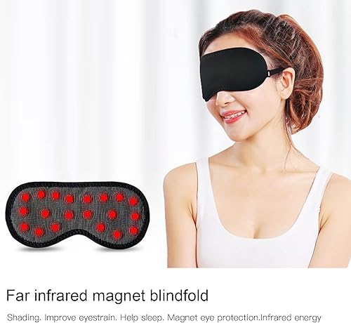 Miniatura 5 de Milltrip Máscara magnética para dormir para mujeres y hombres – Sombra de ojos ajustable con 20 imanes, terapia de infrarrojos lejanos para alivio