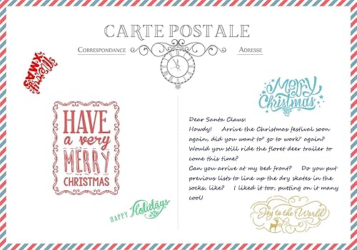 Miniatura 4 de Sellos transparentes de Navidad para hacer tarjetas, decoración temática de Navidad, palabras de bendición, sellos de silicona transparente con