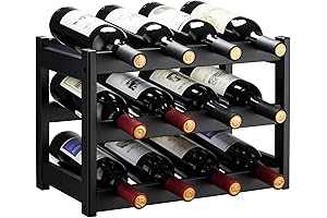 Sturdy 3-Tier Bamboo Wine Rack: Countertop Storage for 12 Bottles