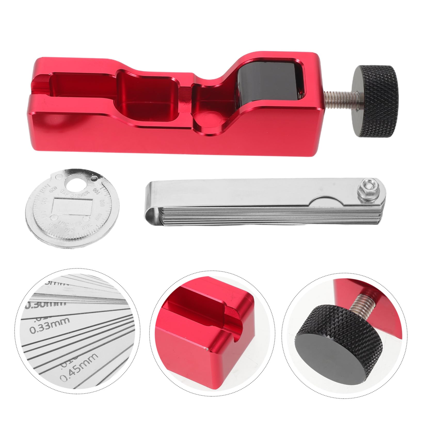 Sosoport Strumenti per Candele di Accensione per Auto con Misuratore di Distanza e Misuratore di Spessore delle Valvole Kit di Riparazione Filettature Maschi per Regolazione del Motore