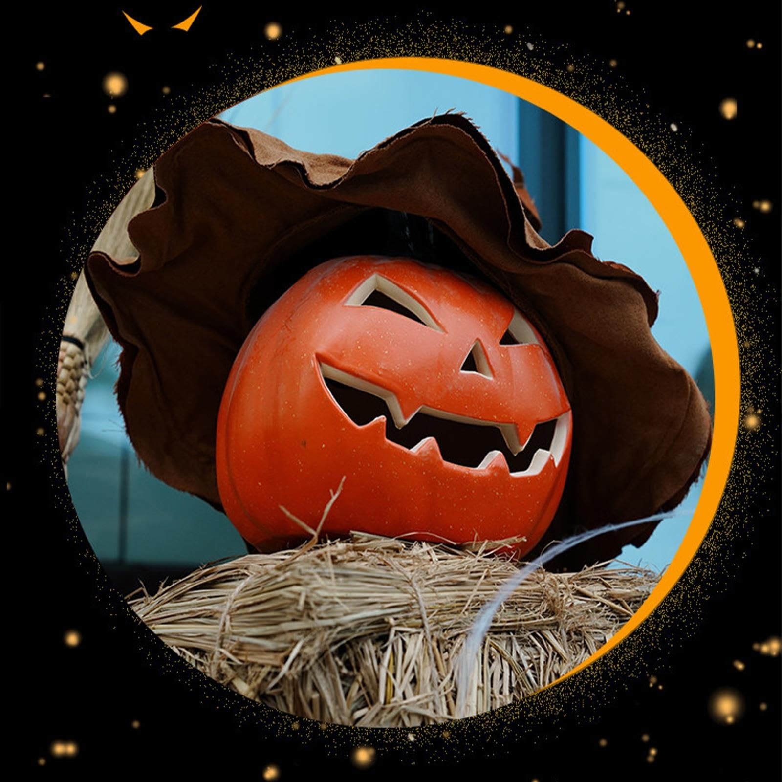 Duża dekoracja latarni dyniowej na Halloween, podświetlana latarnia