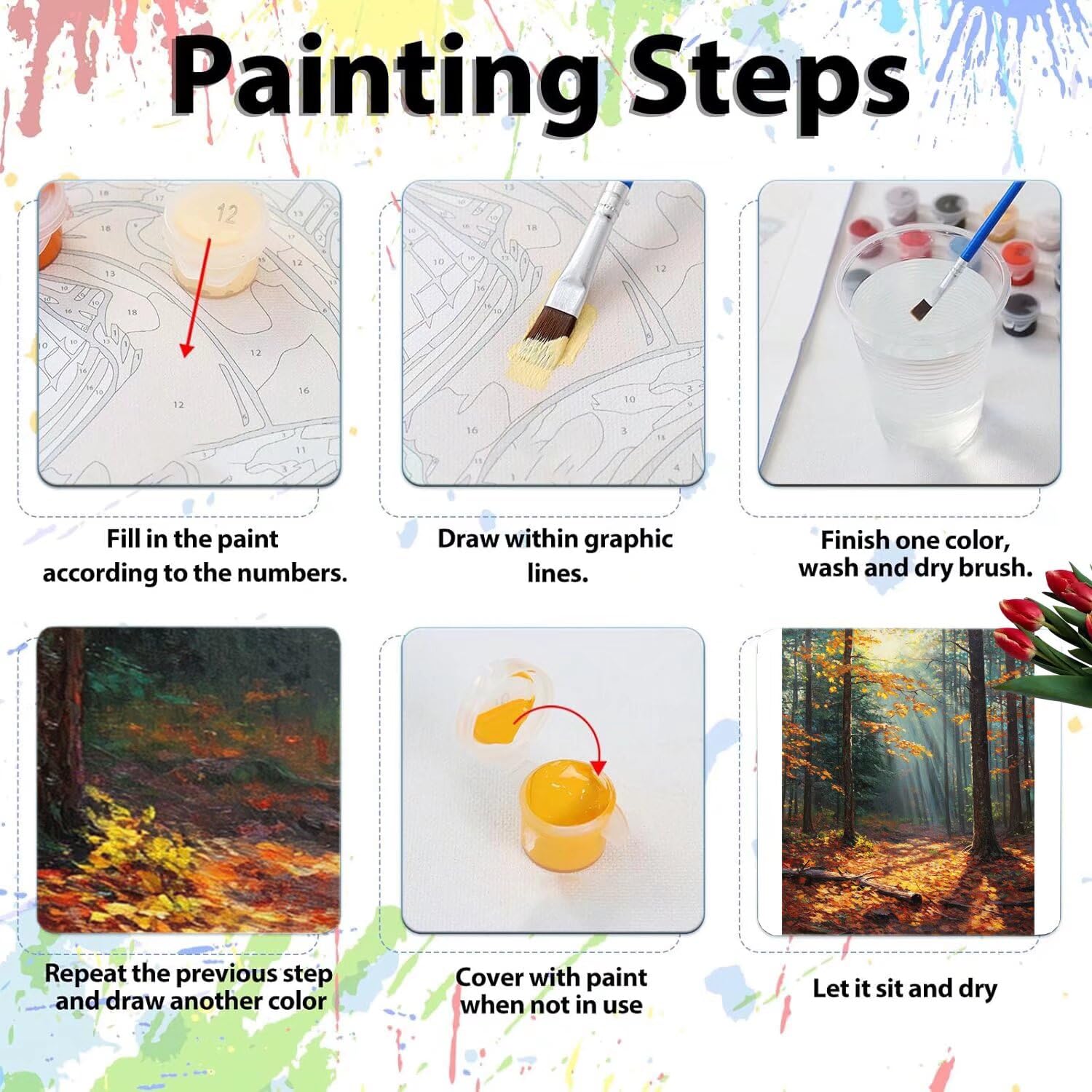 Pintar por Numeros Adultos pintar por numeros niños manualidades niños 10 años, DIY Pintar por Números de Pincel y Pintura acrílica Decoraciones para el Hogar Manualidades, sin Marco 60x80cm C-152