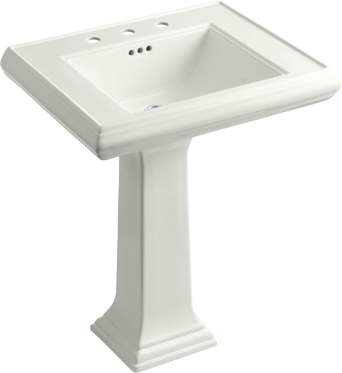 KOHLER Memoirs® Classic 27" pedestal bathroom sink with 8" widespread faucet holes