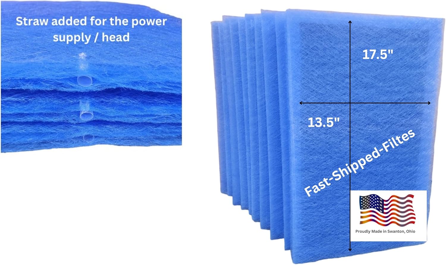 Fast-Shipped-Filters 7 Pack 14x25 Replacement Filter Pads Compatible with PremierOne Pure Flo MS-1425 Air Cleaner Refill Blue (7, Blue, 14x25)