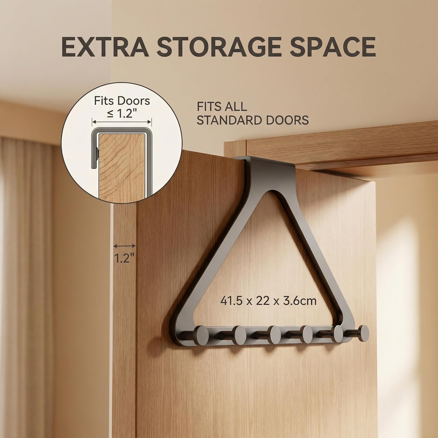2026 New Over-The-Door Hanger Organizer, Heavy Duty Door Hanger for Home Office, Multi-Purpose Door Organizer for Family Organizer Coat Hat Scarf Towels (4pcs)