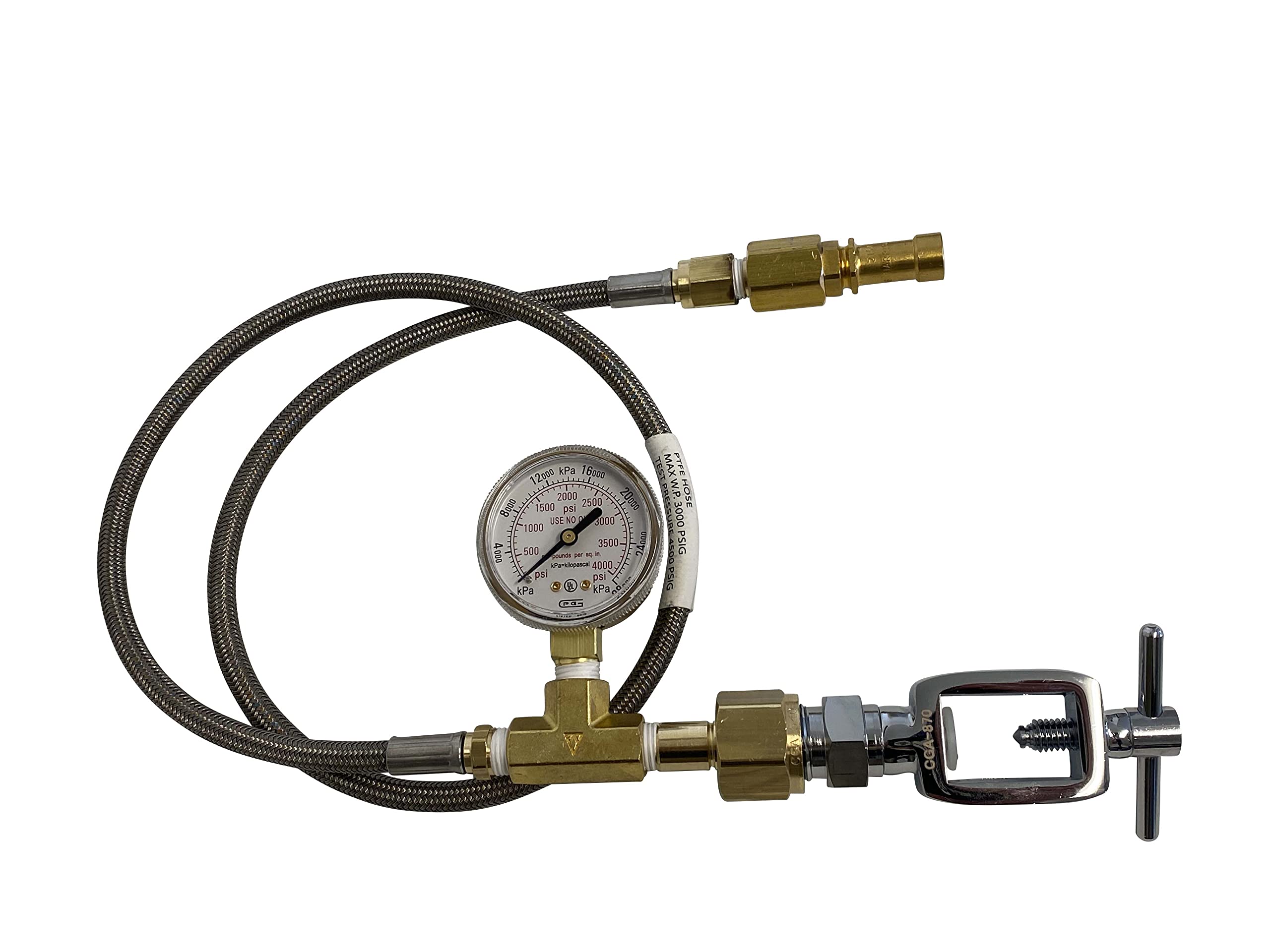 Oxygen Transfill Hose Adaptor for filling CGA540 & CGA870 small cylinders from home oxygen machine for Aviation Veterinary Medical Welding Gas Blowing