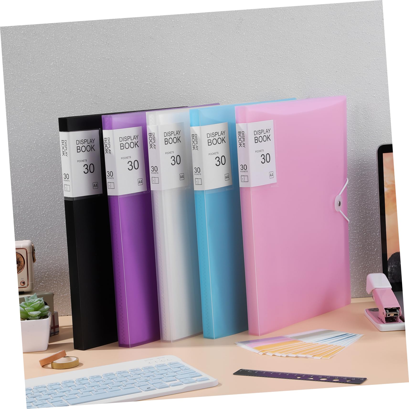 NUOBESTY 5pezzi Raccoglitore Trasparente in Plastica Inserti Protettivi Per Documenti Organizer Di Presentazione Custodia Da Ufficio Libro Espositivo