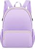 Cunno 1 Piece Nylon Backpack Kids School Backpack for Toddler Girls Boys Plain Waterproof Preppy Bookbags Travel for Student Purple