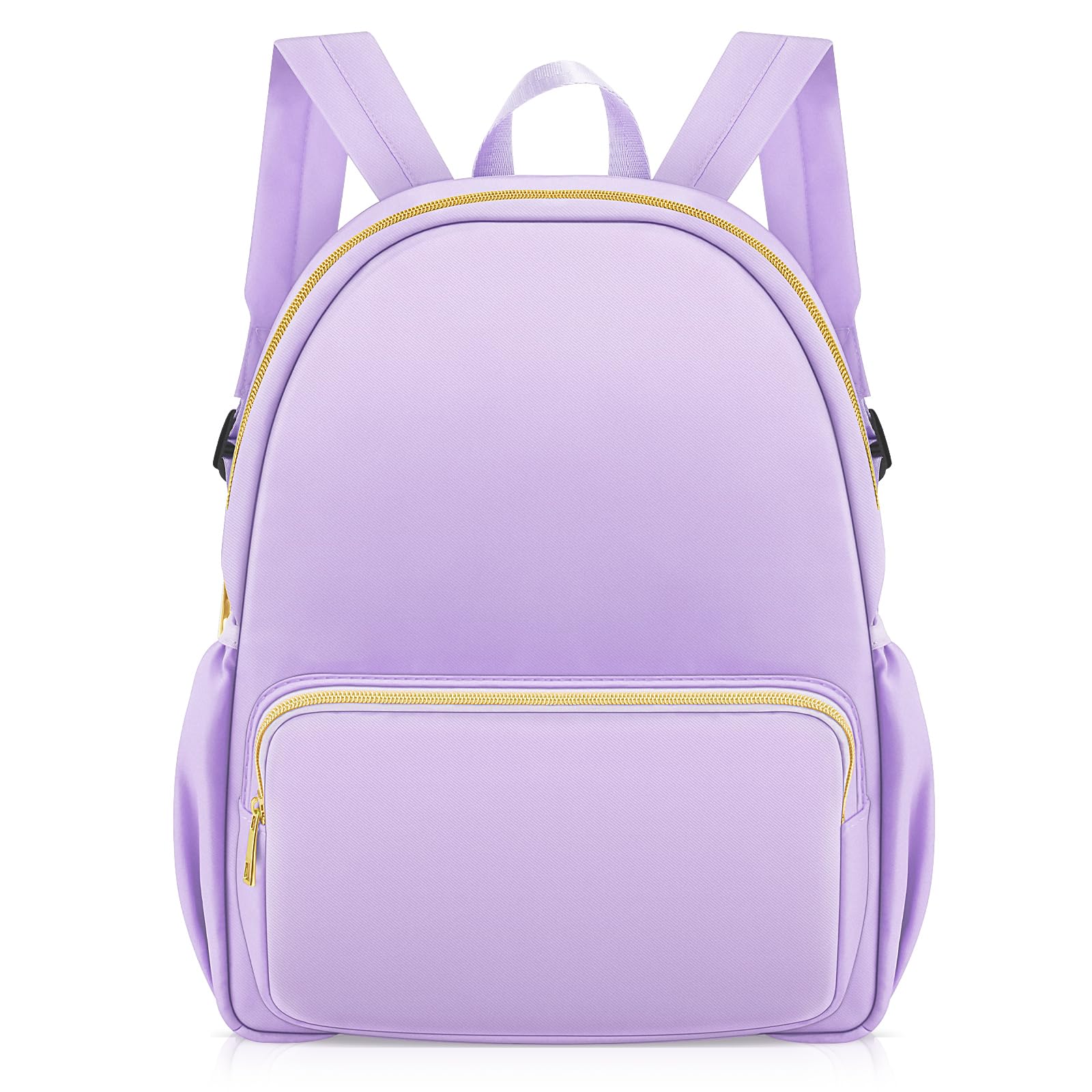 Cunno 1 Piece Nylon Backpack Kids School Backpack for Toddler Girls Boys Plain Waterproof Preppy Bookbags Travel for Student (Purple)